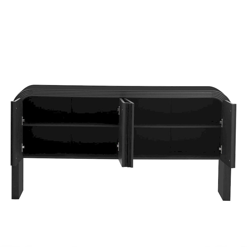 Meuble de rangement moderne à 4 portes en bois pour salon, entrée et couloir
