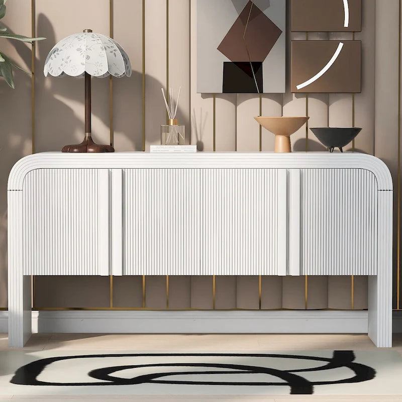 Meuble de rangement moderne à 4 portes en bois pour salon, entrée et couloir