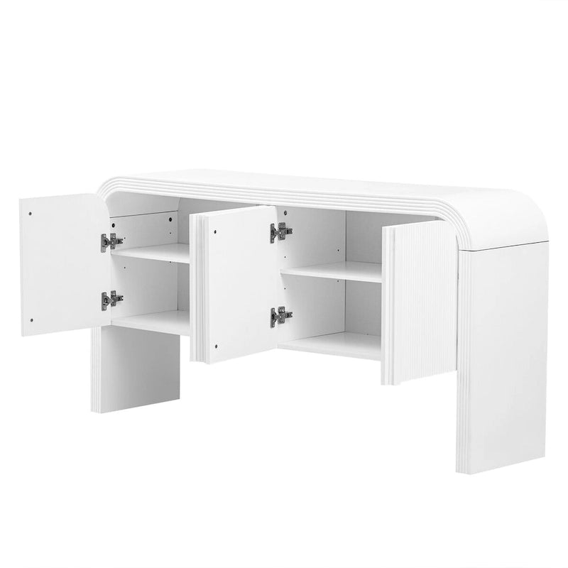 Meuble de rangement moderne à 4 portes en bois pour salon, entrée et couloir