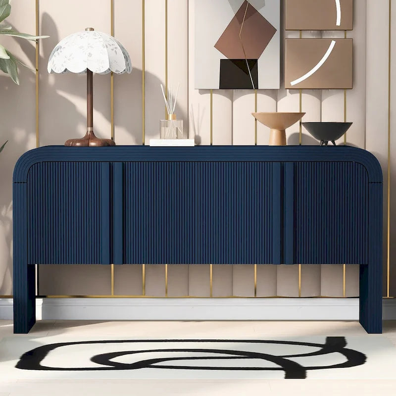 Meuble de rangement moderne à 4 portes en bois pour salon, entrée et couloir