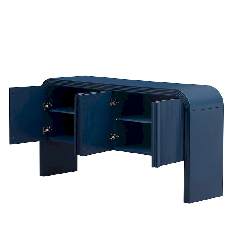 Meuble de rangement moderne à 4 portes en bois pour salon, entrée et couloir