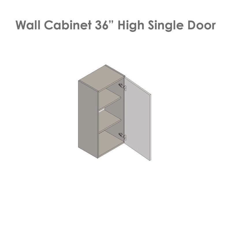 Meuble haut mural 12 x 36, une porte, gris