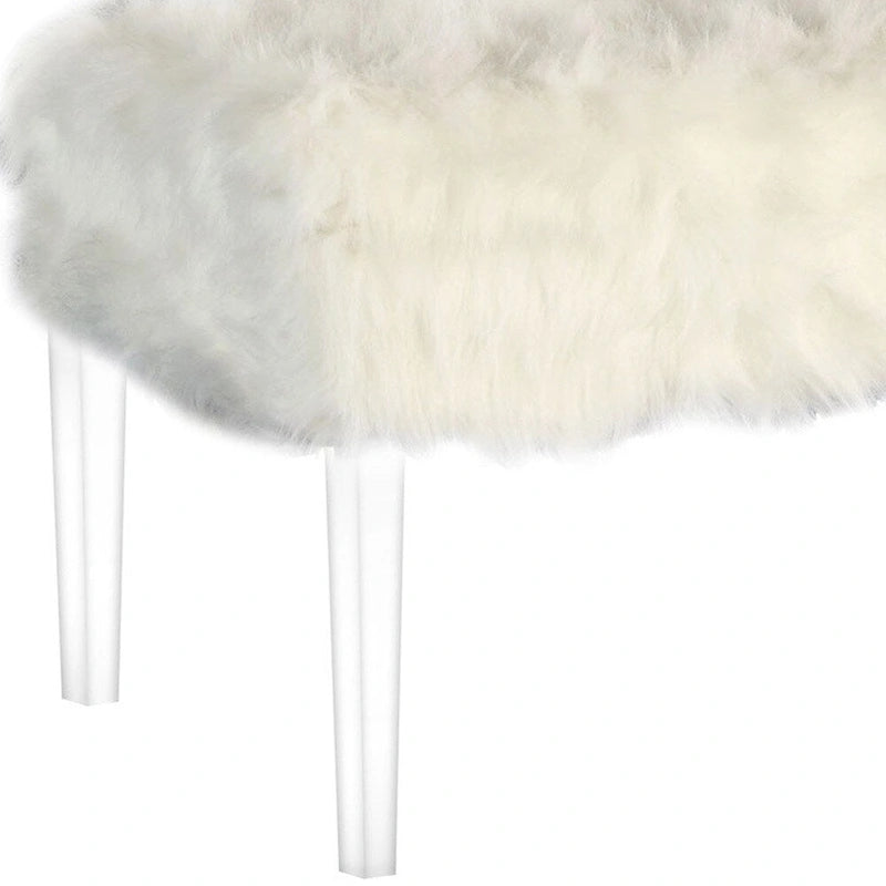 Banc en similicuir gris et transparent avec dessus rabattable de 42 po