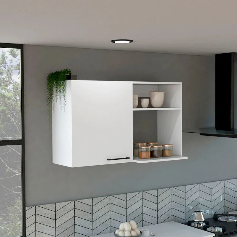 Meuble de rangement mural noir pour cuisine et salle de bain