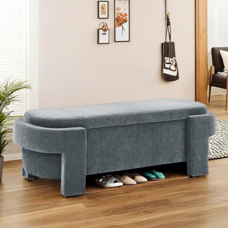 Banc de rangement capitonné avec grand espace de stockage