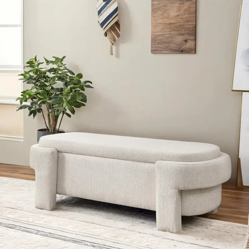 Banc de rangement capitonné avec grand espace de stockage