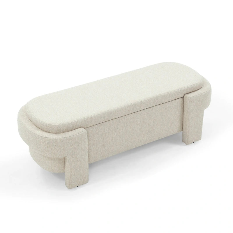 Banc de rangement capitonné avec grand espace de stockage