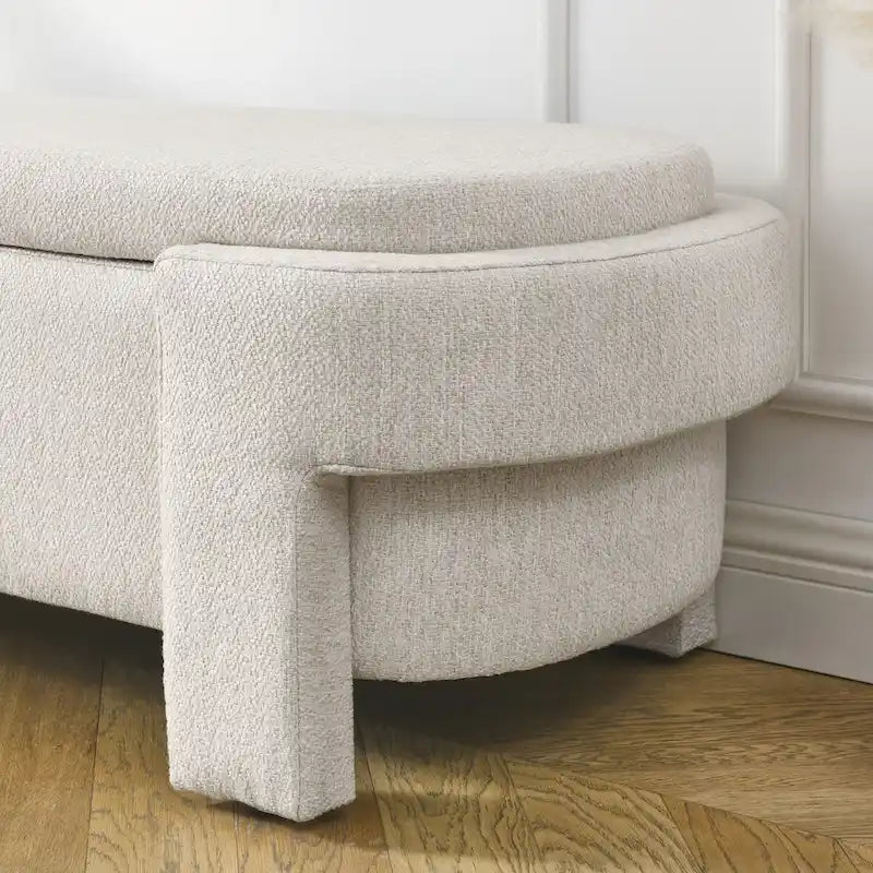 Banc de rangement capitonné avec grand espace de stockage