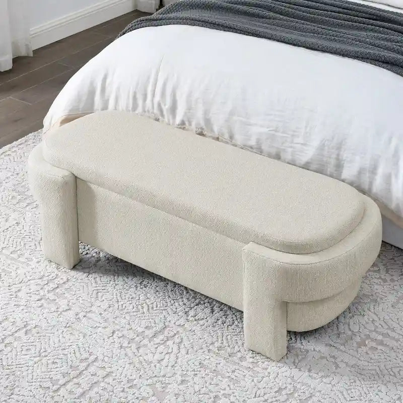 Banc de rangement capitonné avec grand espace de stockage