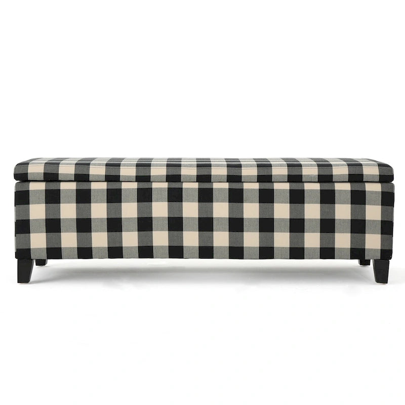 Banc de rangement rembourré moderne pour entrée de salon