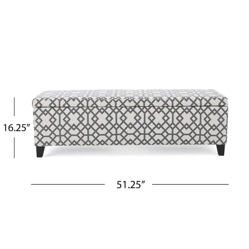 Banc de rangement rembourré moderne pour entrée de salon