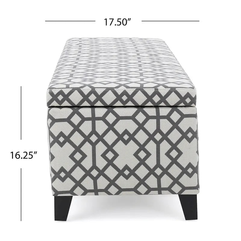 Banc de rangement rembourré moderne pour entrée de salon