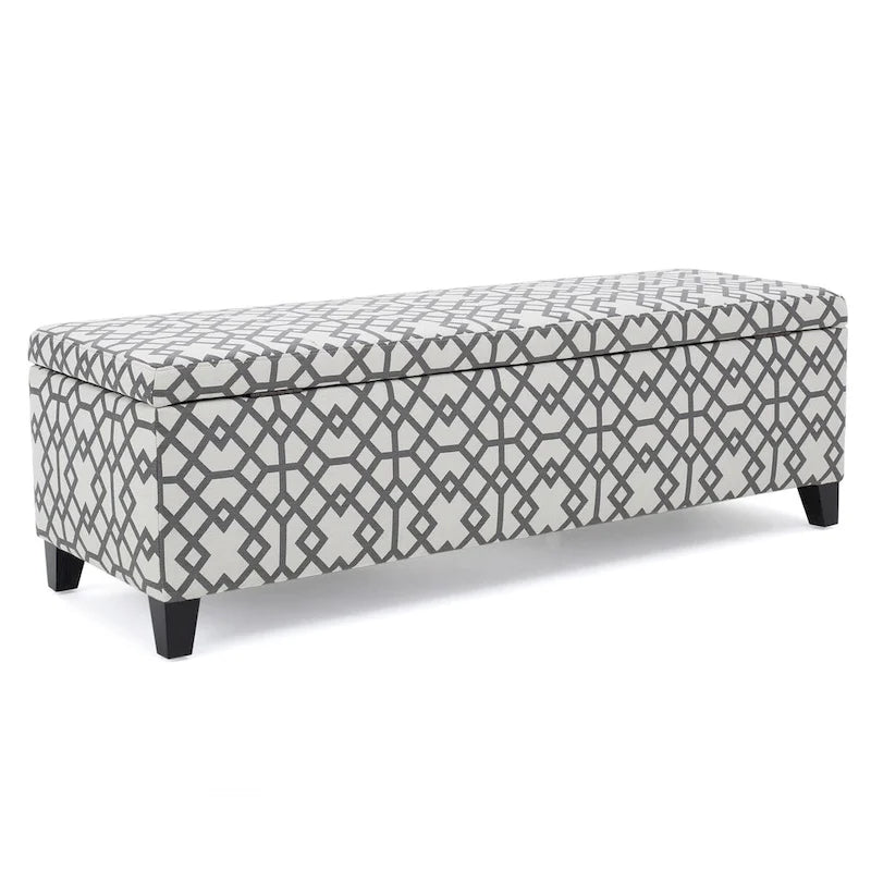 Banc de rangement rembourré moderne pour entrée de salon