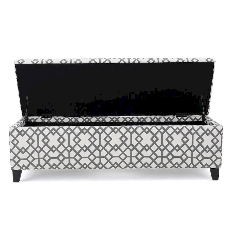 Banc de rangement rembourré moderne pour entrée de salon