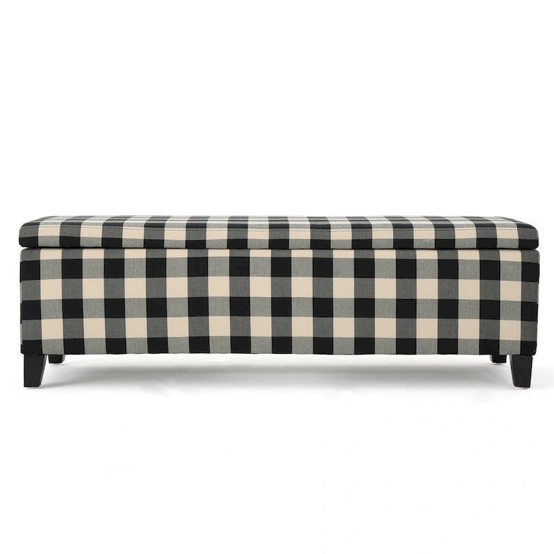 Banc de rangement rembourré moderne pour entrée de salon