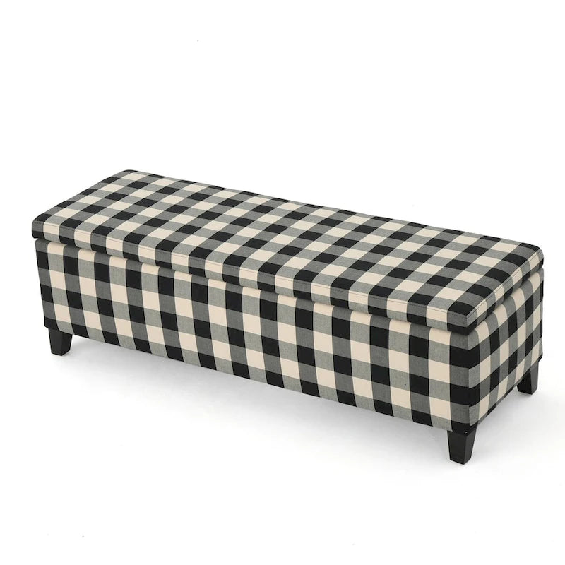 Banc de rangement rembourré moderne pour entrée de salon