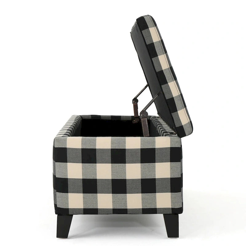 Banc de rangement rembourré moderne pour entrée de salon