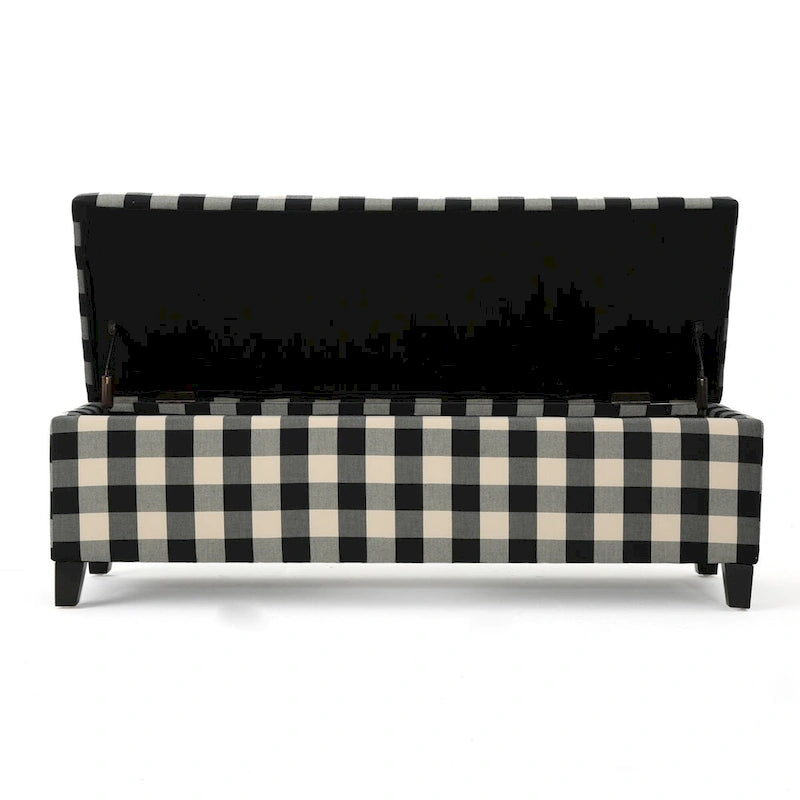 Banc de rangement rembourré moderne pour entrée de salon