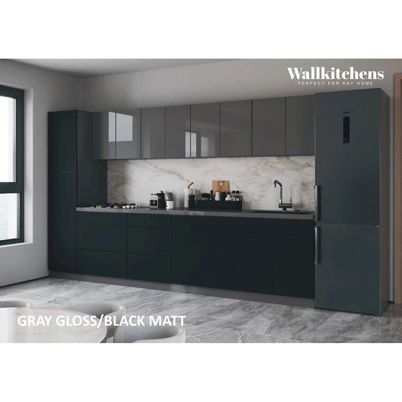 Meuble bas de cuisine noir, 11 pieds de large - 135 x 24