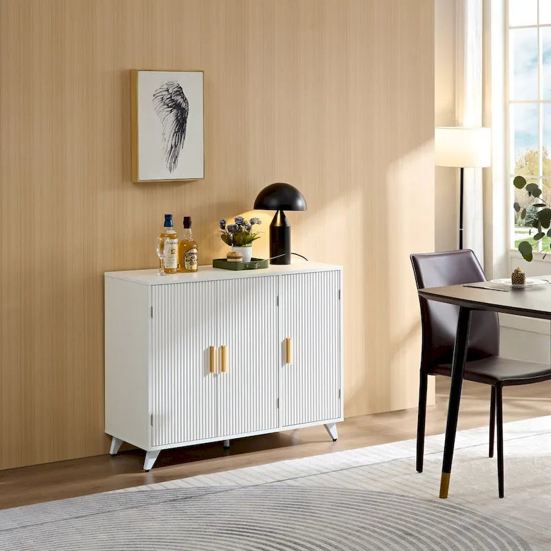 Bahut/Buffet moderne texturé ondulé avec 3 portes