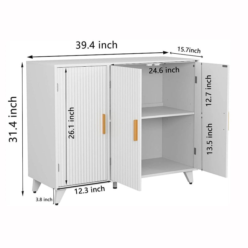 Bahut/Buffet moderne texturé ondulé avec 3 portes