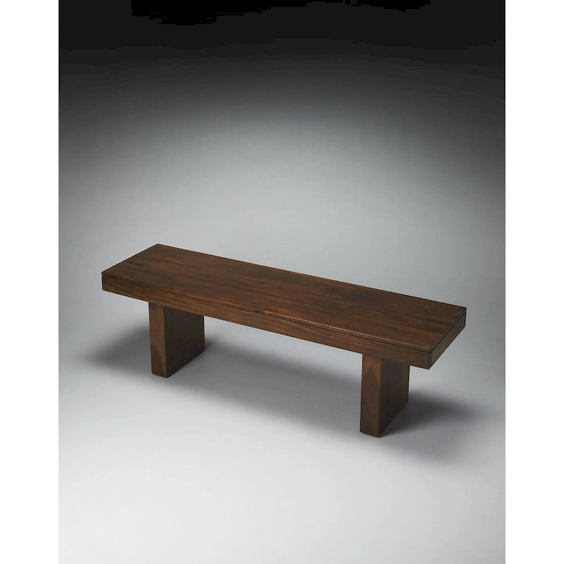 Banc en bois brun