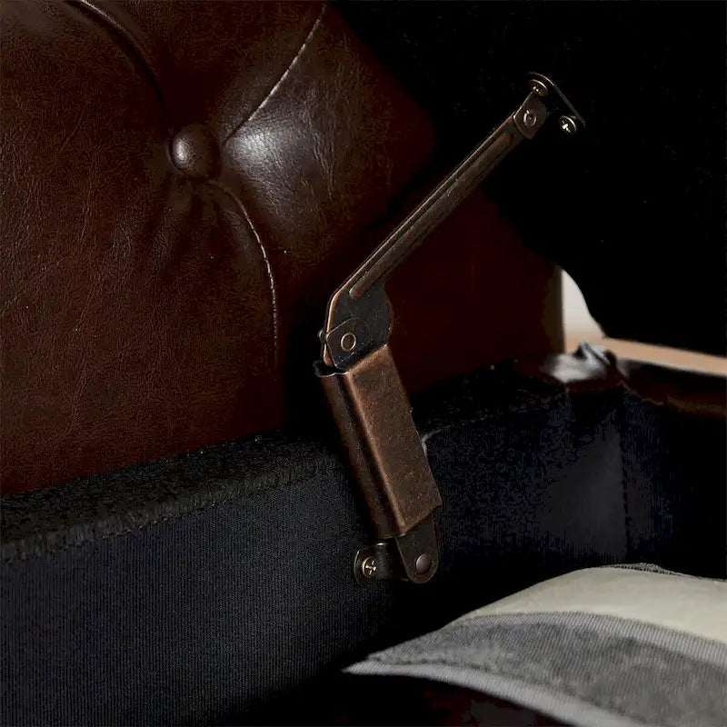 Banc de rangement ottoman armé avec cuir PU capitonné