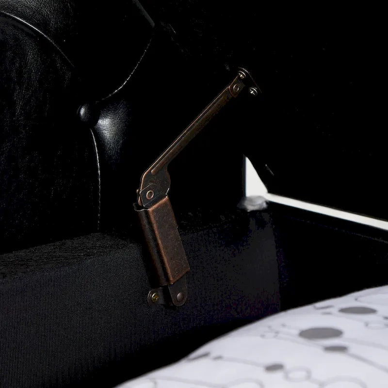 Banc de rangement ottoman armé avec cuir PU capitonné