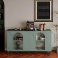 Buffet Laqué en Bois avec 4 Portes Vitrées, Enfilade