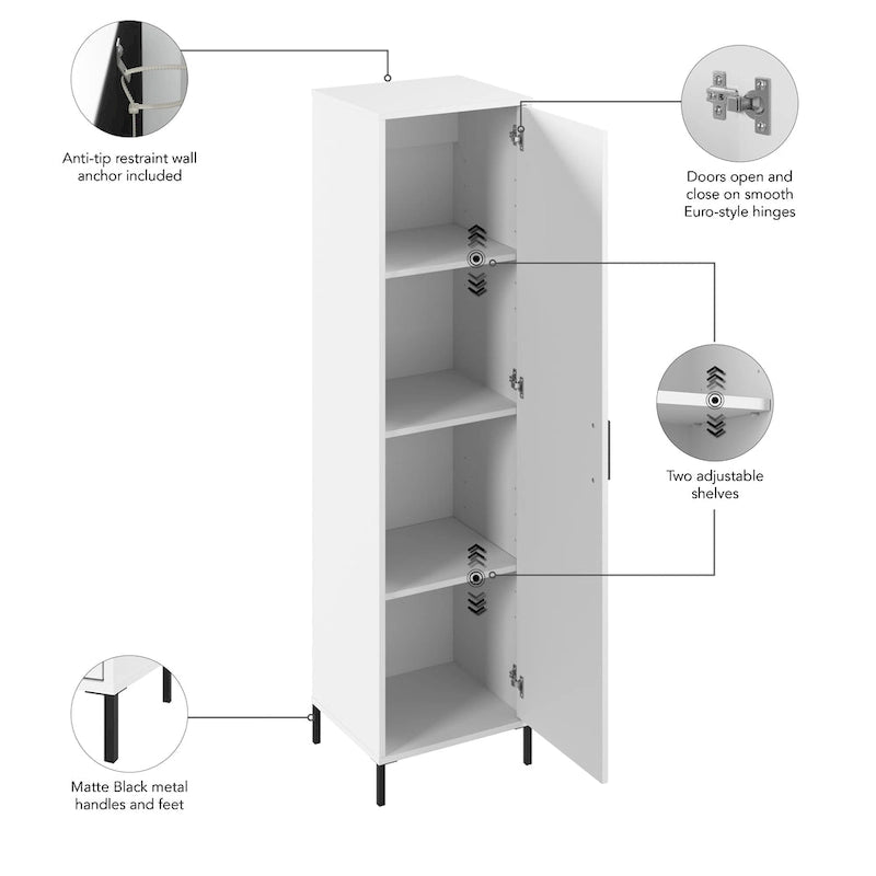 Meuble de rangement étroit avec porte