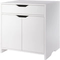 Meuble de rangement blanc à 2 étagères avec tiroir pour bureau à domicile