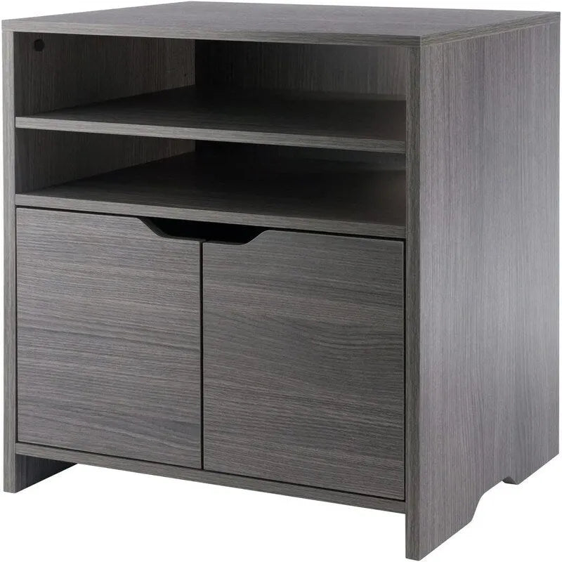 Meuble de rangement blanc à 2 étagères avec tiroir pour bureau à domicile