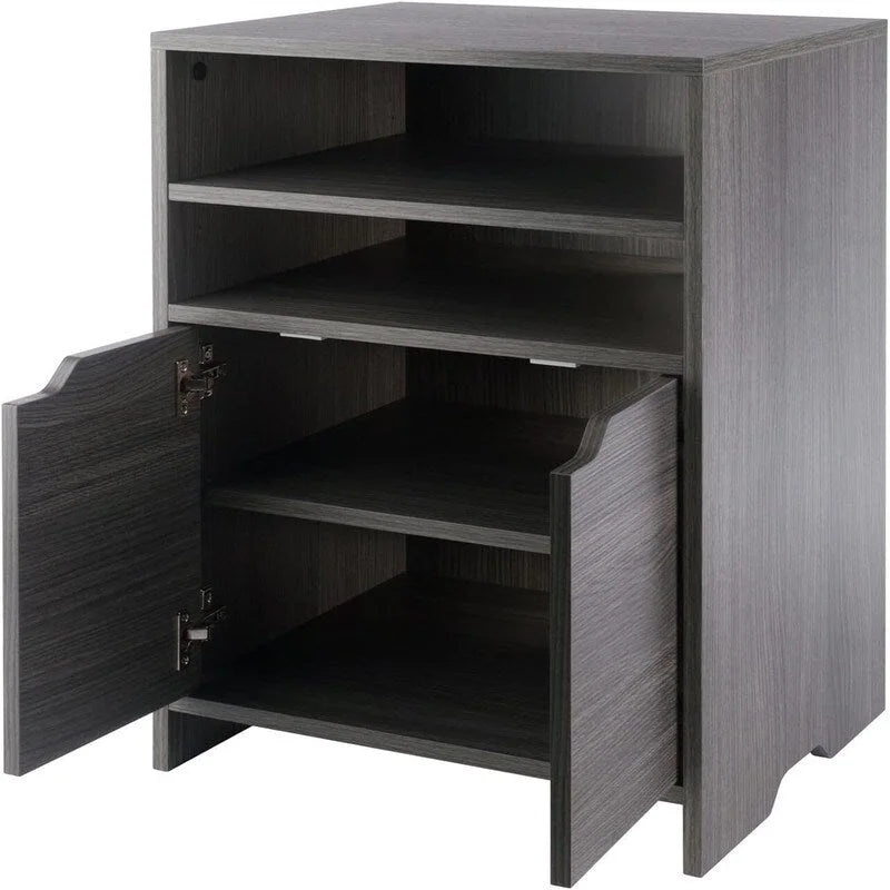 Meuble de rangement blanc à 2 étagères avec tiroir pour bureau à domicile