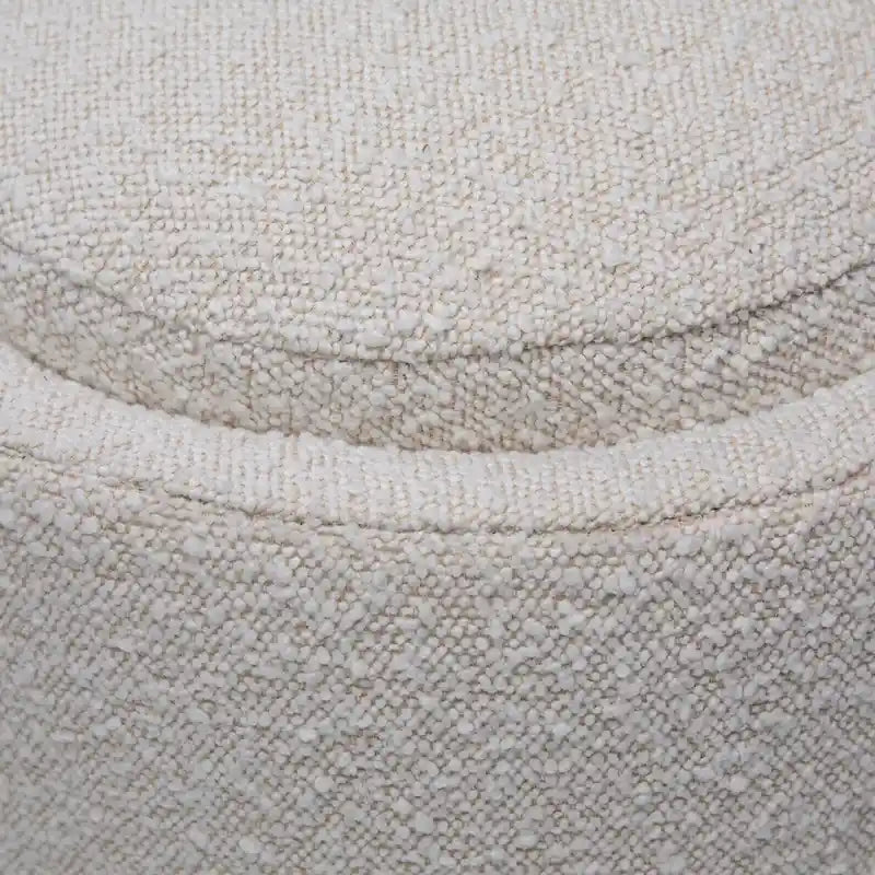 Banc rond Boucle avec pied demi-lunette, blanc cassé