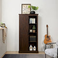 Armoire de rangement rustique avec portes coulissantes façon grange et étagères réglables