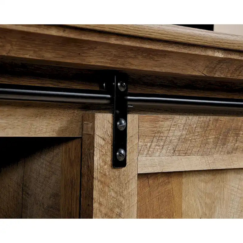 Buffet TV style Farmhouse moderne avec portes coulissantes façon grange