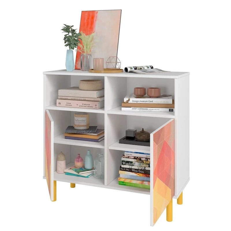 Buffet Mid-Century Moderne à 6 étagères