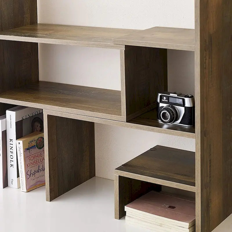Étagère de bureau compacte réglable pour dortoir, rustique