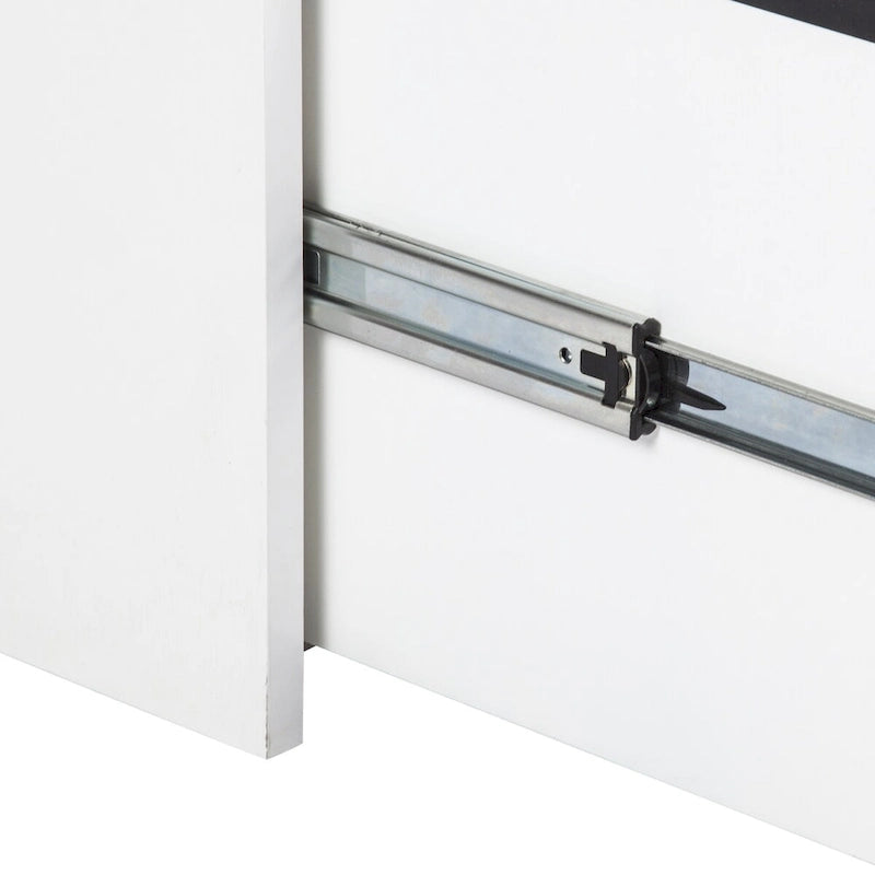 Classeur latéral vertical à 4 tiroirs en grain de bois blanc - 48,5 H x 18,5 L x 17,5 P