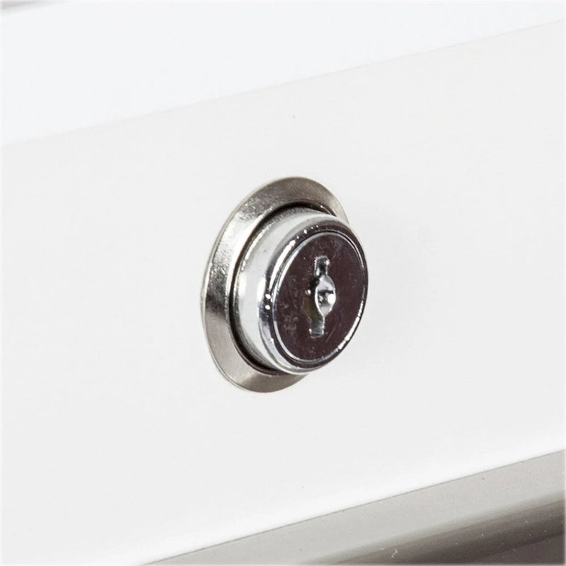 Classeur latéral vertical à 4 tiroirs en grain de bois blanc - 48,5 H x 18,5 L x 17,5 P