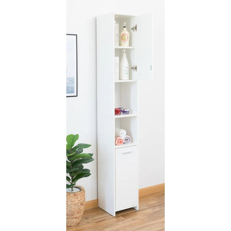 Armoire de rangement verticale pour linge de bain, blanche