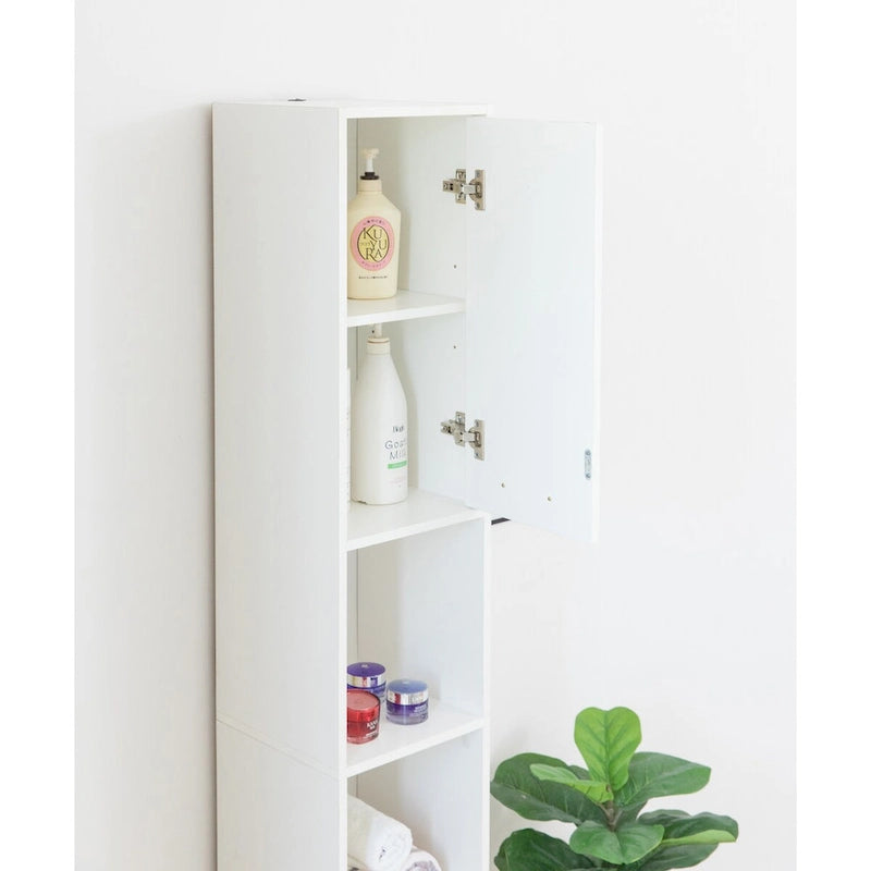 Armoire de rangement verticale pour linge de bain, blanche