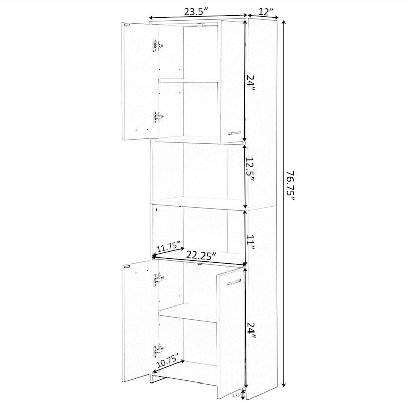 Armoire de rangement verticale pour linge de bain, blanche