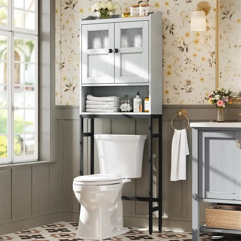 Over-the-Toilet Storage Cabinet - 7.87 D x 23.23 W x 67.32 H