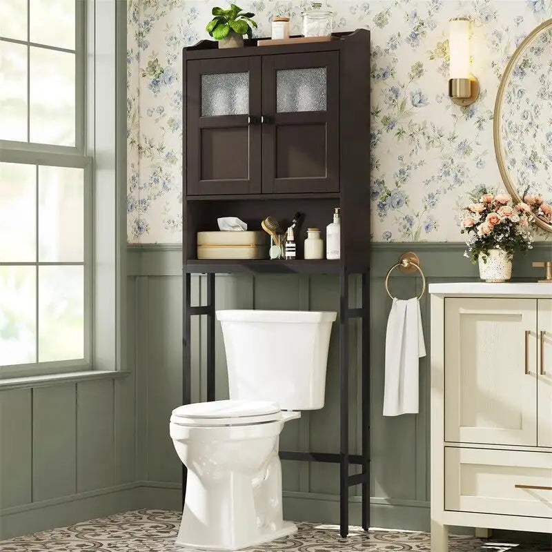 Over-the-Toilet Storage Cabinet - 7.87 D x 23.23 W x 67.32 H