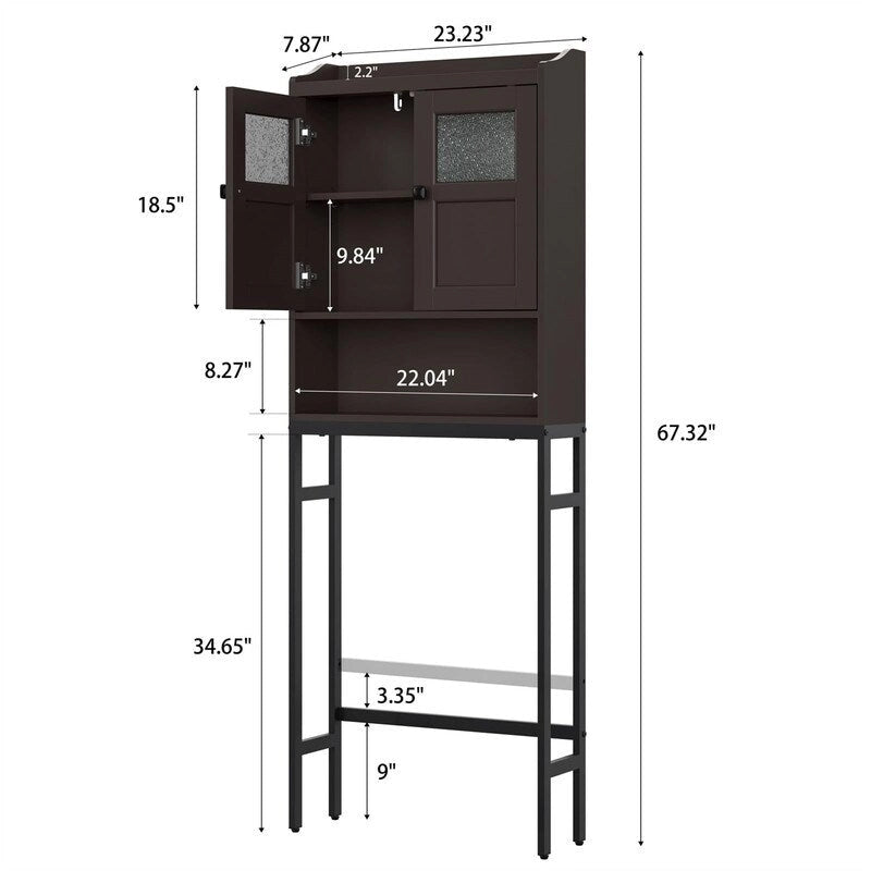 Meuble de rangement WC - 7,87 P x 23,23 L x 67,32 H