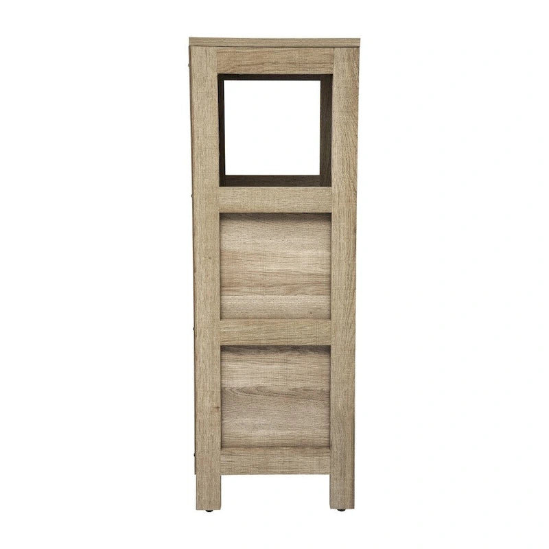 Meuble de Rangement sur Pied avec 2 Tiroirs et Étagère Ouverte