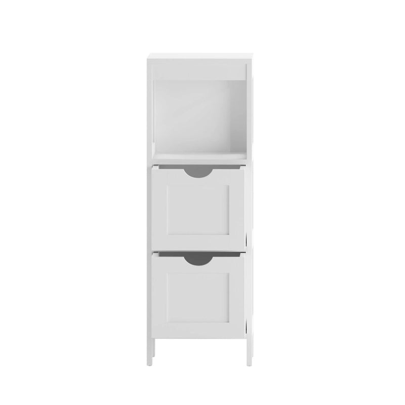 Meuble de Rangement sur Pied avec 2 Tiroirs et Étagère Ouverte