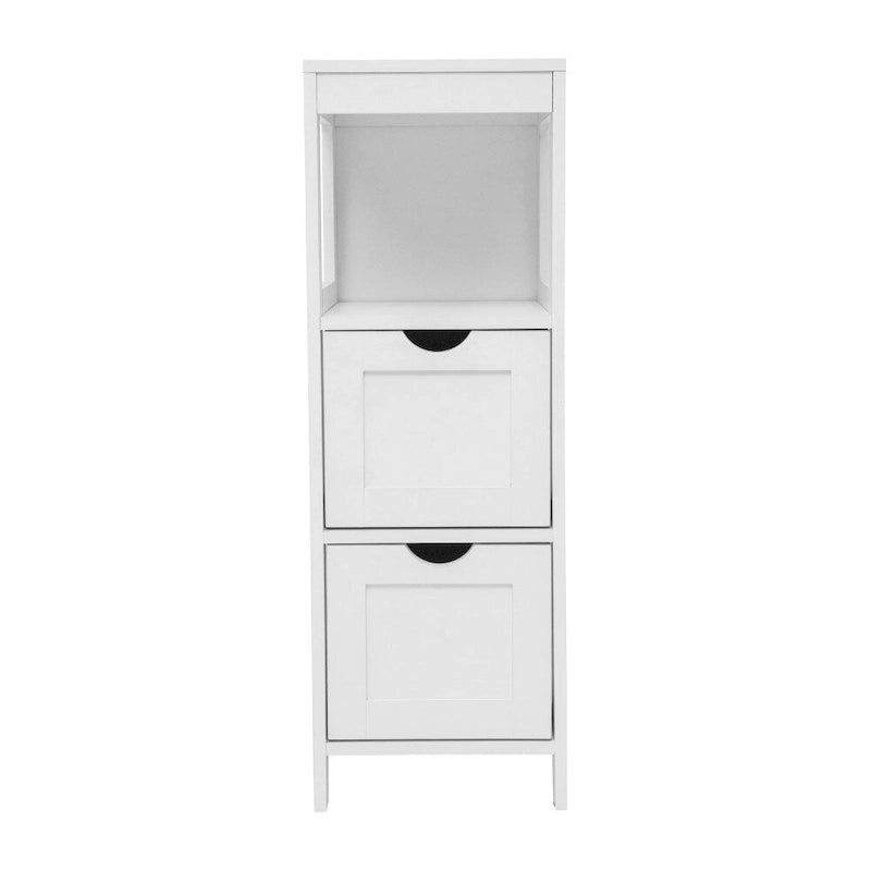Meuble de Rangement sur Pied avec 2 Tiroirs et Étagère Ouverte