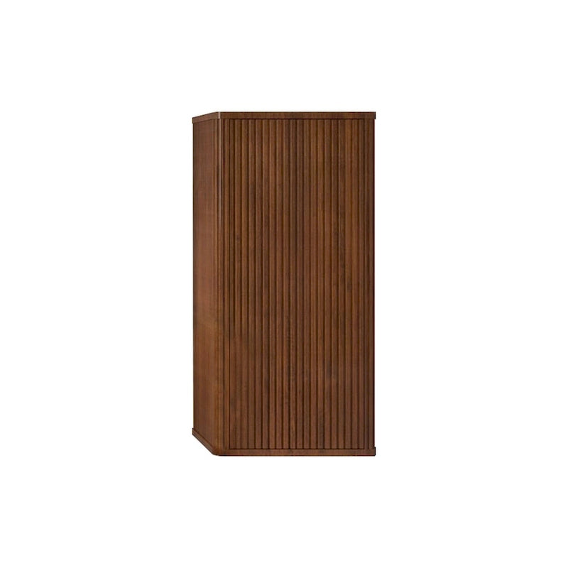 Meuble d'appoint mural suspendu en noyer rayé pour salle de bain